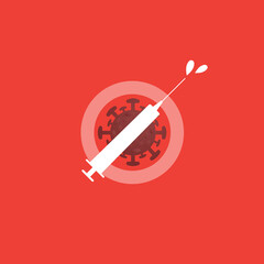 Stop The Coronavirus Spreading with Vaccination - Vector Design Concept
