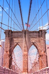 Brooklyn Bridge. Filtered colors style.