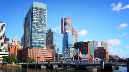 Fototapeta na wymiar Boston city - American city skyline. Big city urban landscape.