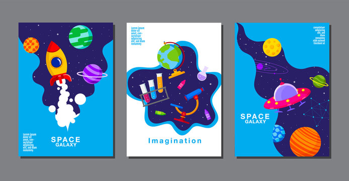 set of banner templates. universe. space. space galaxy, design. vector illustration