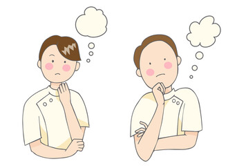 考えているセラピスト