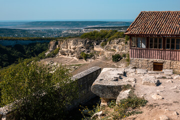 Fototapeta na wymiar Chufut-Kale, a medieval cave city-fortress in Crimea, Bakhchisaray.