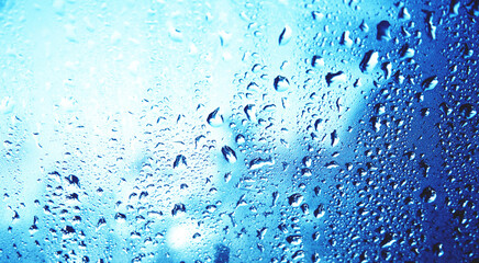 water drops on window glass