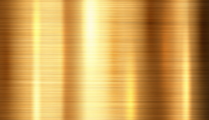 Shiny brushed metallic gold background texture. Bright polished metal bronze brass plate. Sheet metal glossy shiny gold