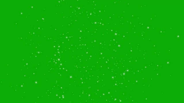 Twinkling magic sparkles motion graphics with green screen background