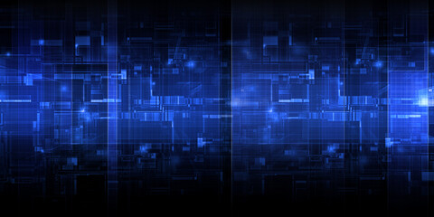 Technology science fiction digital tech background.Futuristic blue concept.