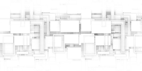 Modern 3d geometry structure wall grey scale architectural style background.3d illustration and rendering.