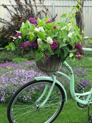 Fototapeta na wymiar bicycle and flowers