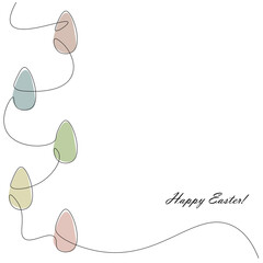 Easter card with eggs, vector illustration