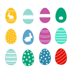 Easter eggs set. Happy easter. Vector clipart.
