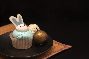 Rabbit cupcake. Moody food photography