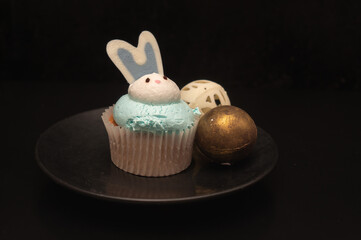 Rabbit cupcake. Moody food photography