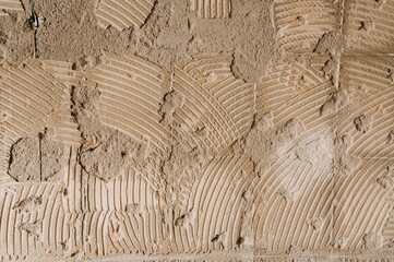 Obraz premium Baustelle, Renovierung, aufgerissene Wände, Badsanierung