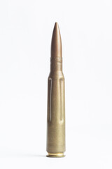 Large-caliber bullet in the background. Weapon. Picture to illustrate weapons.
