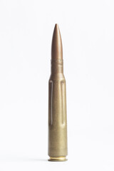 Large-caliber bullet in the background. Weapon. Picture to illustrate weapons.