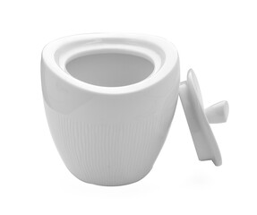 White tea glass on white background