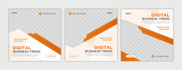 Editable Post Template Social Media Banners for Digital Marketing.