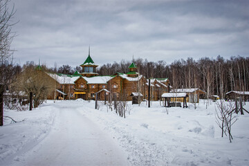 Ethnographic park, where architecture, traditions, crafts of different countries are presented