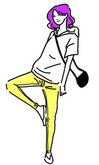 Fashion illustration of young woman