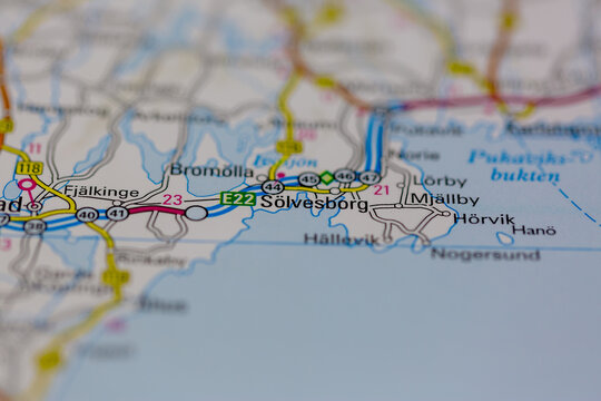 03-01-2021 Portsmouth, Hampshire, UK Solvesborg Shown on a road map or Geography map and atlas