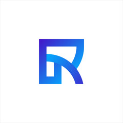 R Modern Initial Letter Logo Vector - Creative R Letter Logo Template - R Logo Design