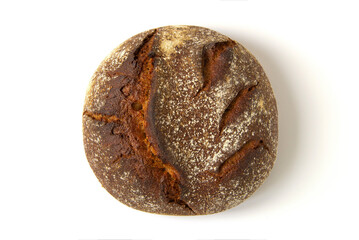 Rye bread on a white background