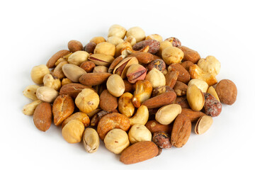 Mixed nuts. Edible, raw, organic and vegan.