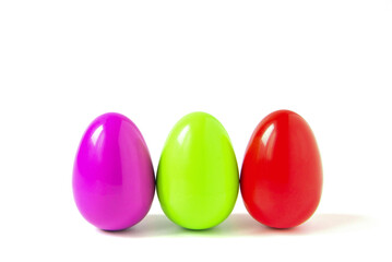 Three colored eggs as a symbol of Easter