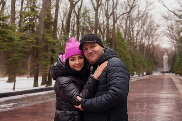 couple in love husband and wife outdoors in autumn