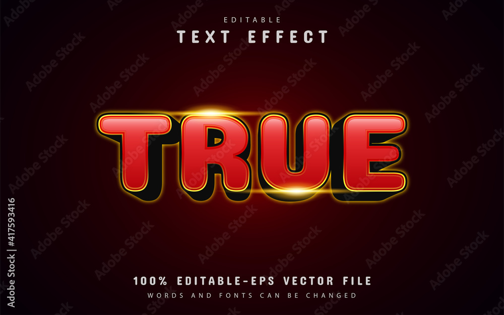 Poster true text - editable 3d red text effect