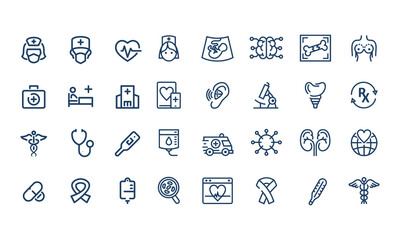  Medical and Healthcare Line Icons`vector design 