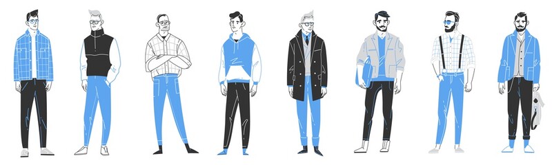 Men outline characters
