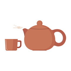 Flat design kettle vector graphics