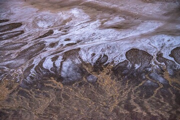 Wahba crater of Saudi Arabia (White sodium phosphate crystals create a milky lake whenever rain...