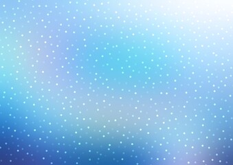 Sparkles falls on blue iridescent gradient blur background. Fantastic holidays textured illustration.