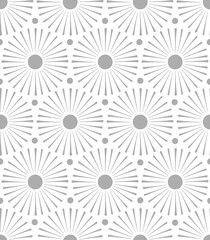Sun and dots vector seamless pattern. Solar minimalistic geometric background. Boho sunny mandala abstract neutral backdrop