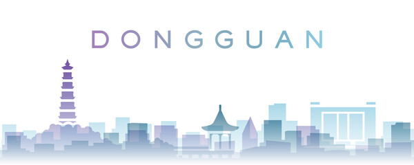 Obraz premium Dongguan Transparent Layers Gradient Landmarks Skyline