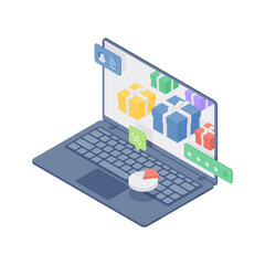 Laptop with lucrative offer in online shop