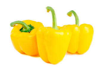 Yellow peppers isolated on white background. High quality photo.