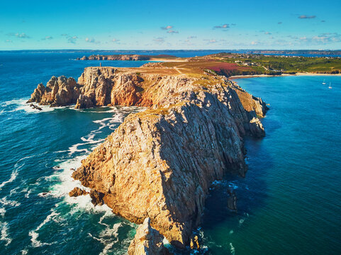 Scenic view of Crozon peninsula, one of the most popular tourist destinations in Brittany, France