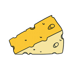 piece of cheese on white background