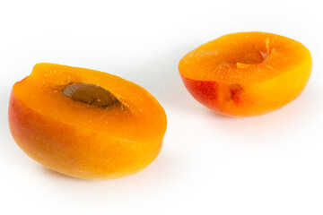 apricots on a white background