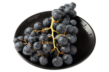 Fresh dark red grapes close up