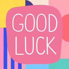 good luck word phrase art wall art post with modern patten