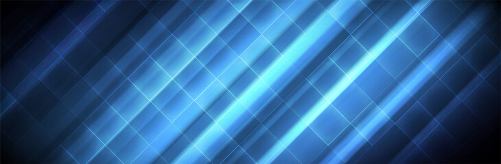Fototapeta na wymiar Abstract Blue Background. Technology banner. Square pattern. Futuristic vector illustration