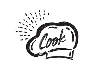 Chef hat, hand drawn style, vector illustration.