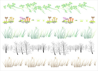 grass and flowers vector