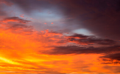 Fototapeta premium Clouds at sunset, amazing sky, nature background