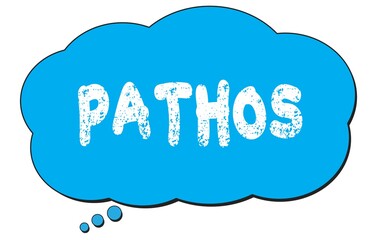PATHOS text written on a blue thought bubble.