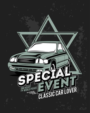 special classic event, car vector illustration